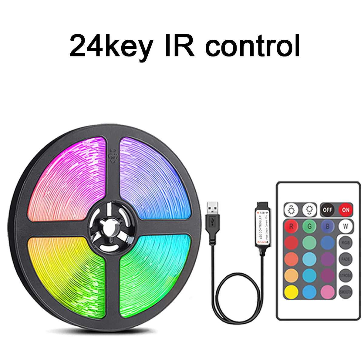 LED RGB Lichtstreifen mit Fernbediung -1m 5m bis 10m Zimmer und Deko